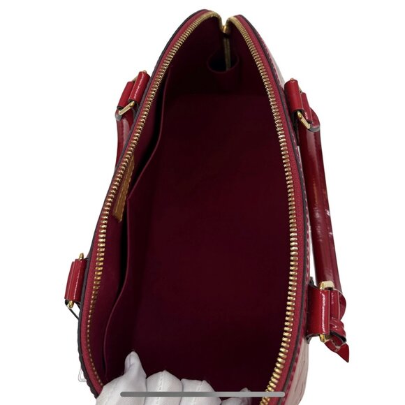 Louis Vuitton Monogram Vernis Alma PM in Patent Indian Rose (Dark Red) - Picture 4 of 7
